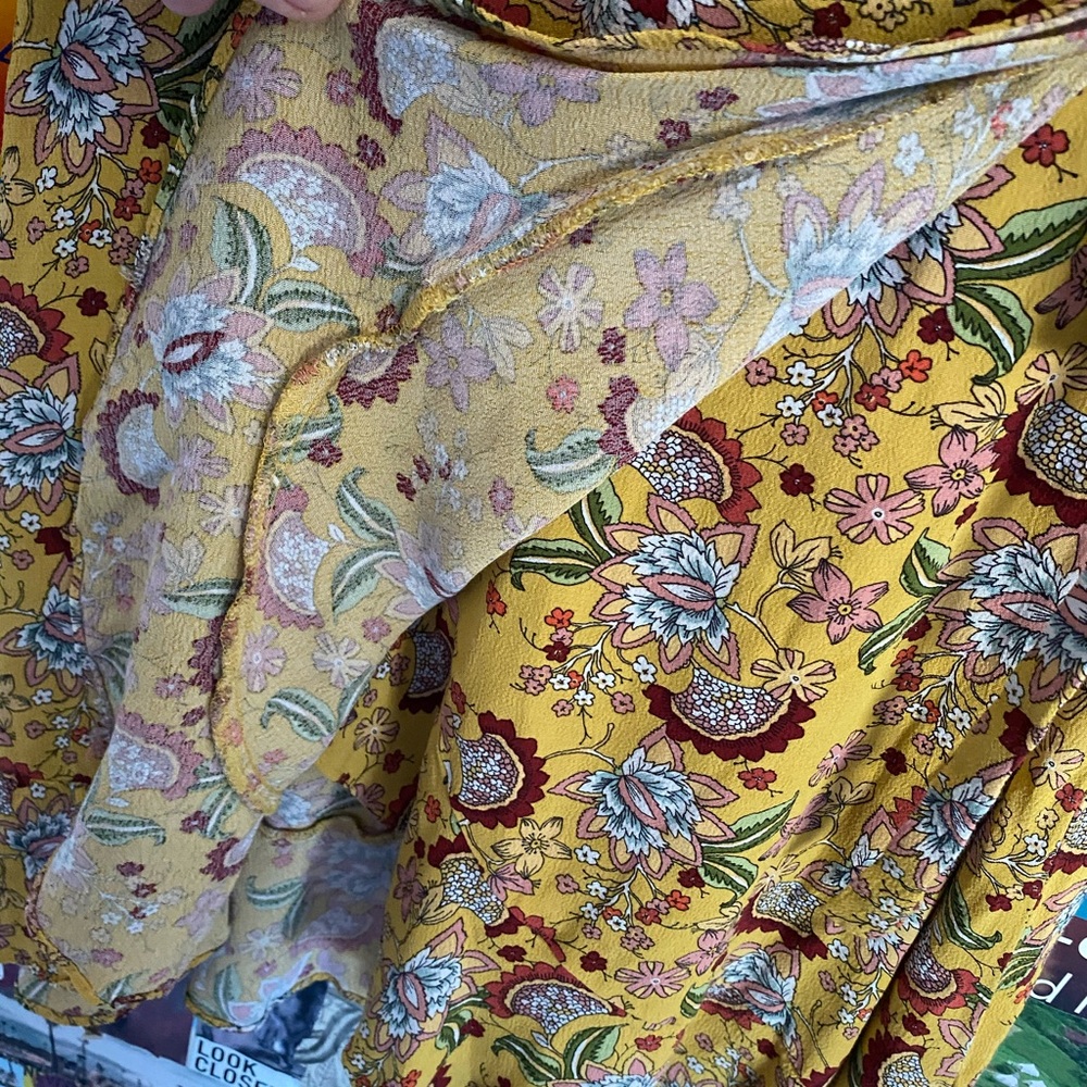 Sanctuary Yellow Sunrays Printed Wrap Dress - Picture 6 of 8